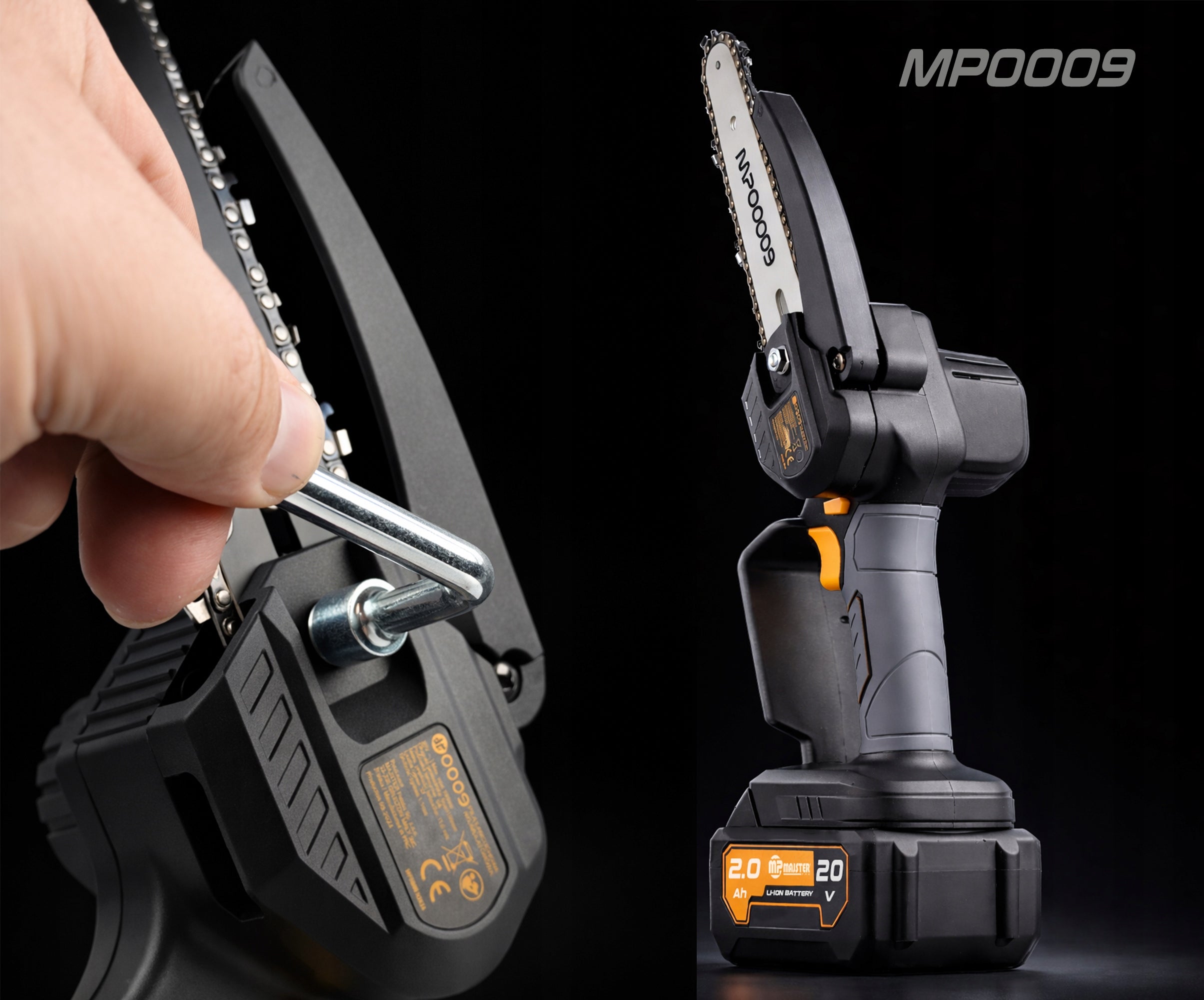 Chainsaw Cordless Electric Branch Saw 2xAKU MP0009 Power supply rechargeable battery