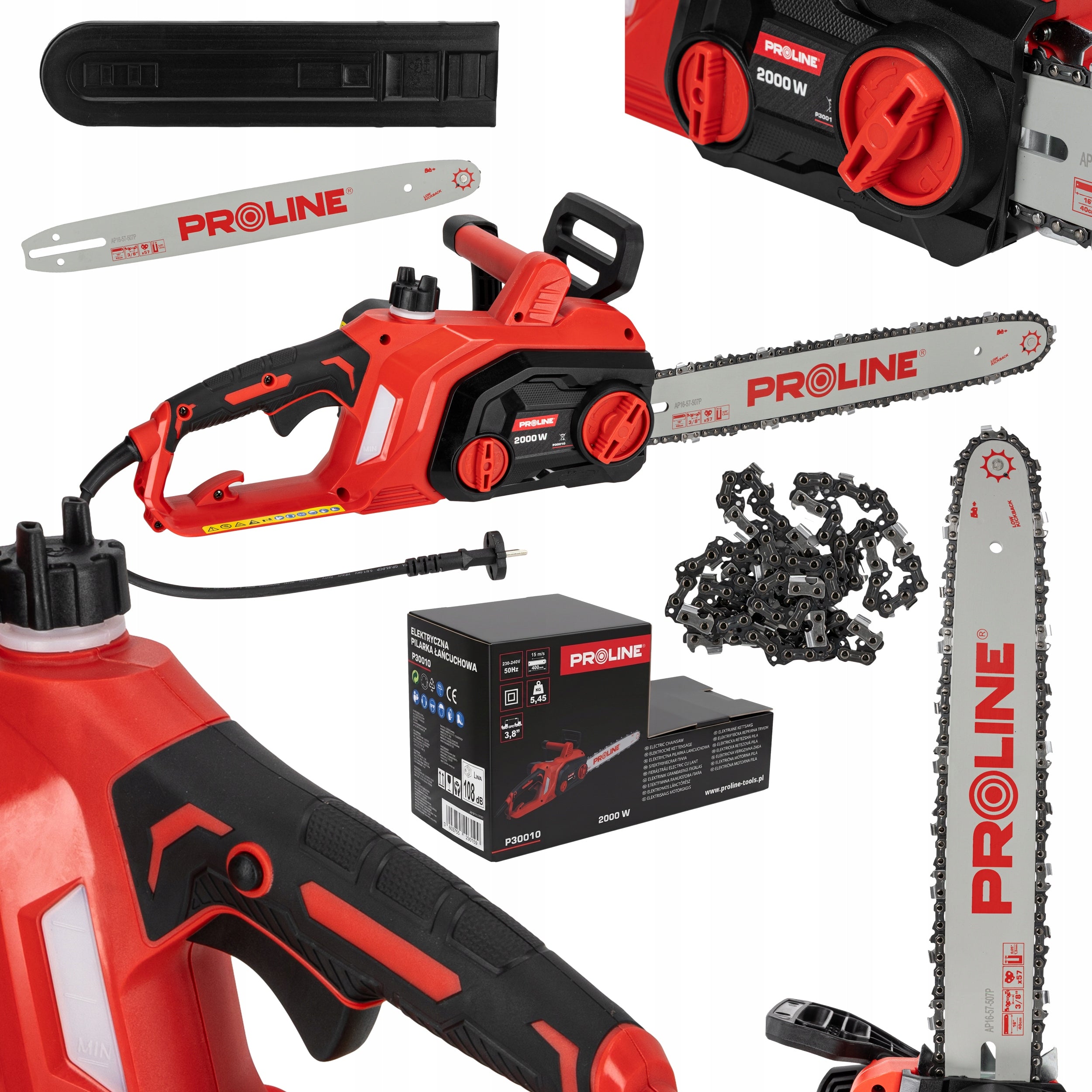 Chainsaw electric saw PROLINE P30010 for wood strong 2000W