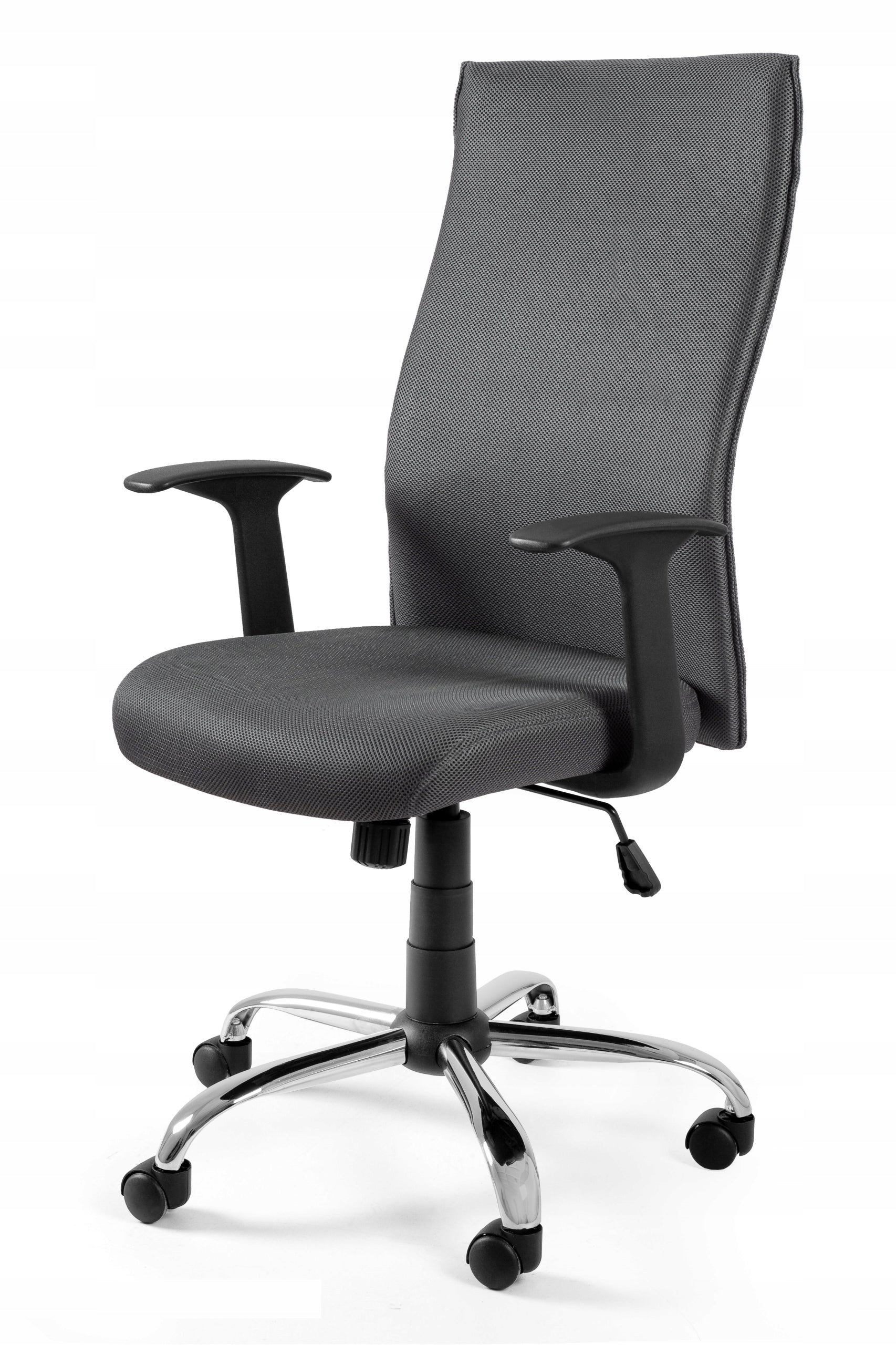 Chair BLACK ON BLACK Grey Swivel Office Fabric Comfortable Brand Unique