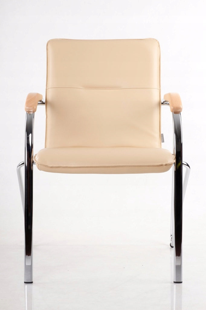 Chair Conference chair SAMBA CR on skids Washable material V46 BEIGE Brand Nowy Styl
