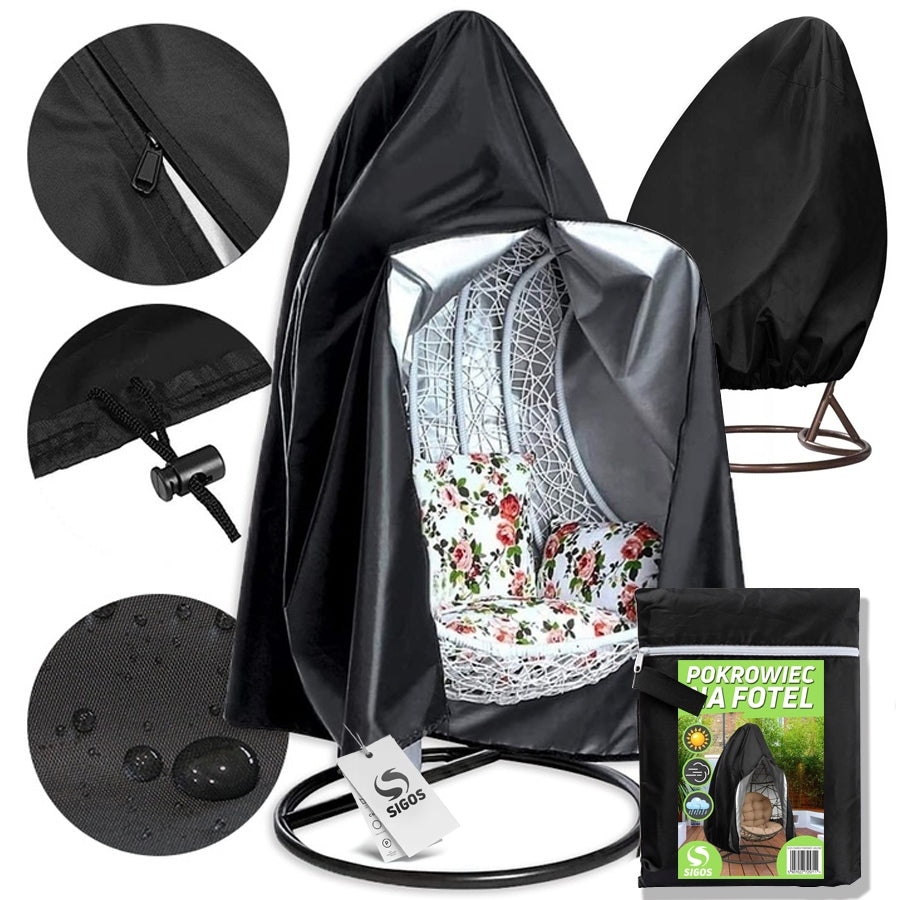 Chair Cover Hanging Cocoon Garden Swing Waterproof with Slider