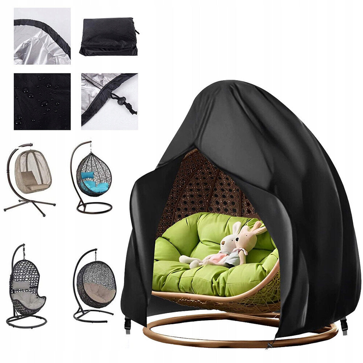 Chair Cover Hanging Double Cocoon Garden Swing Basket Cover Product height 230 cm