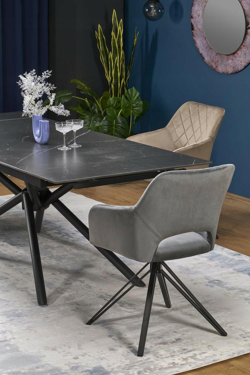 Chair Cretas GREY | SWIVEL | VELOUR Manufacturer code 5905896129284