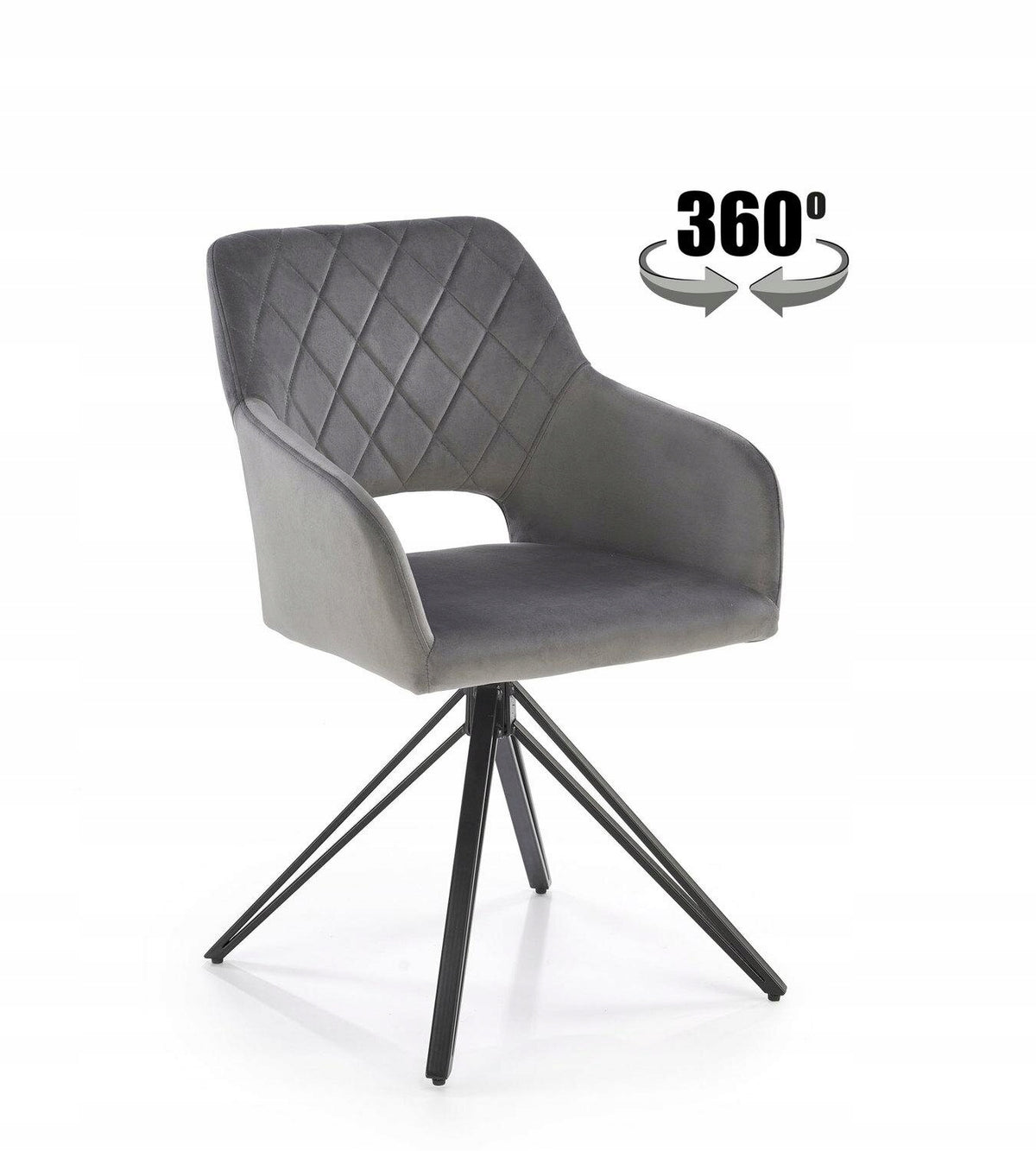 Chair Cretas GREY | SWIVEL | VELOUR