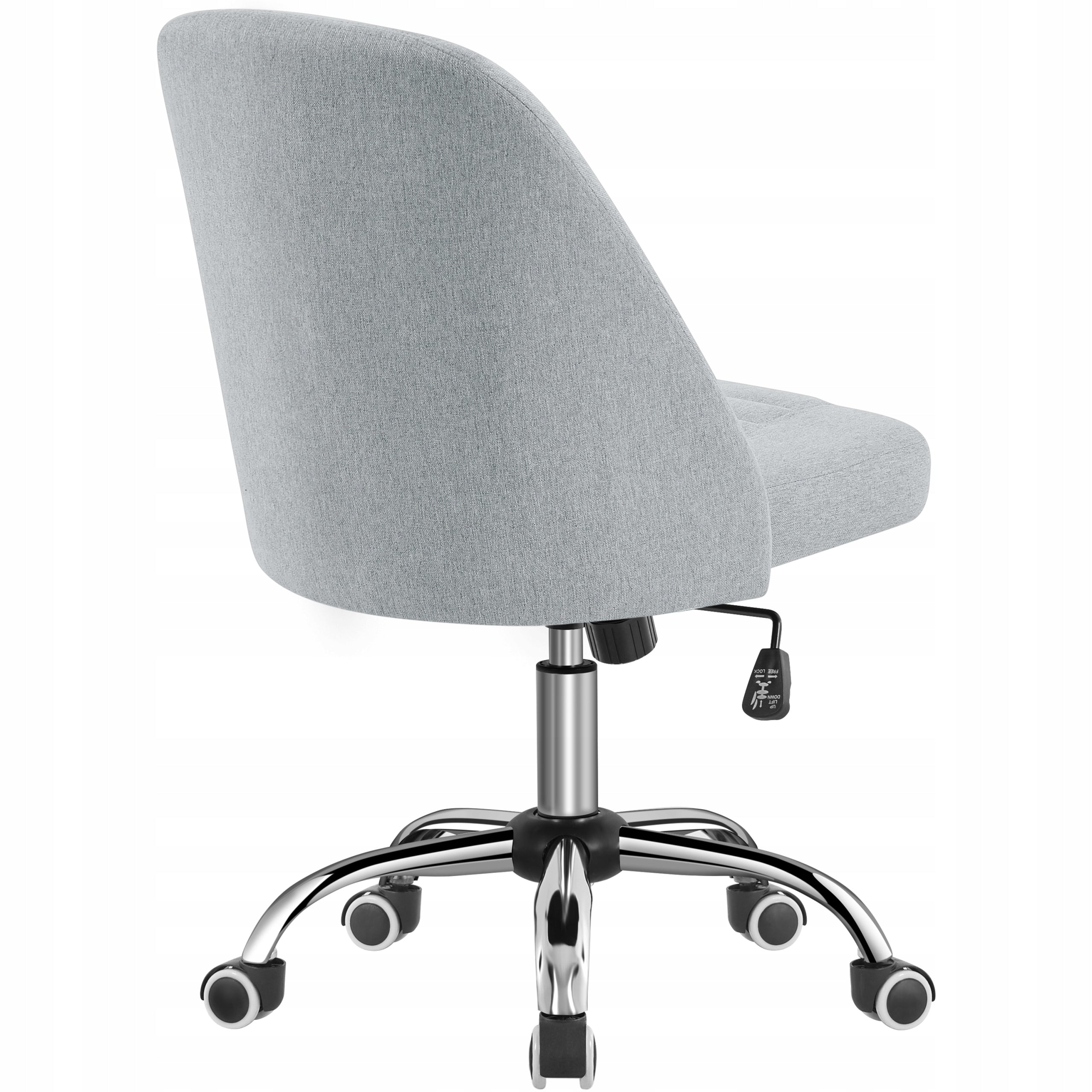 Chair Office Chair Without Armrests, On Wheels, Light Grey Brand Yaheetech