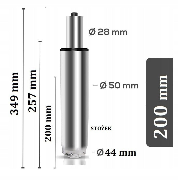 Chair lift cylinder CHROM 200 mm 150KG 4 K Manufacturer code 5906442300768