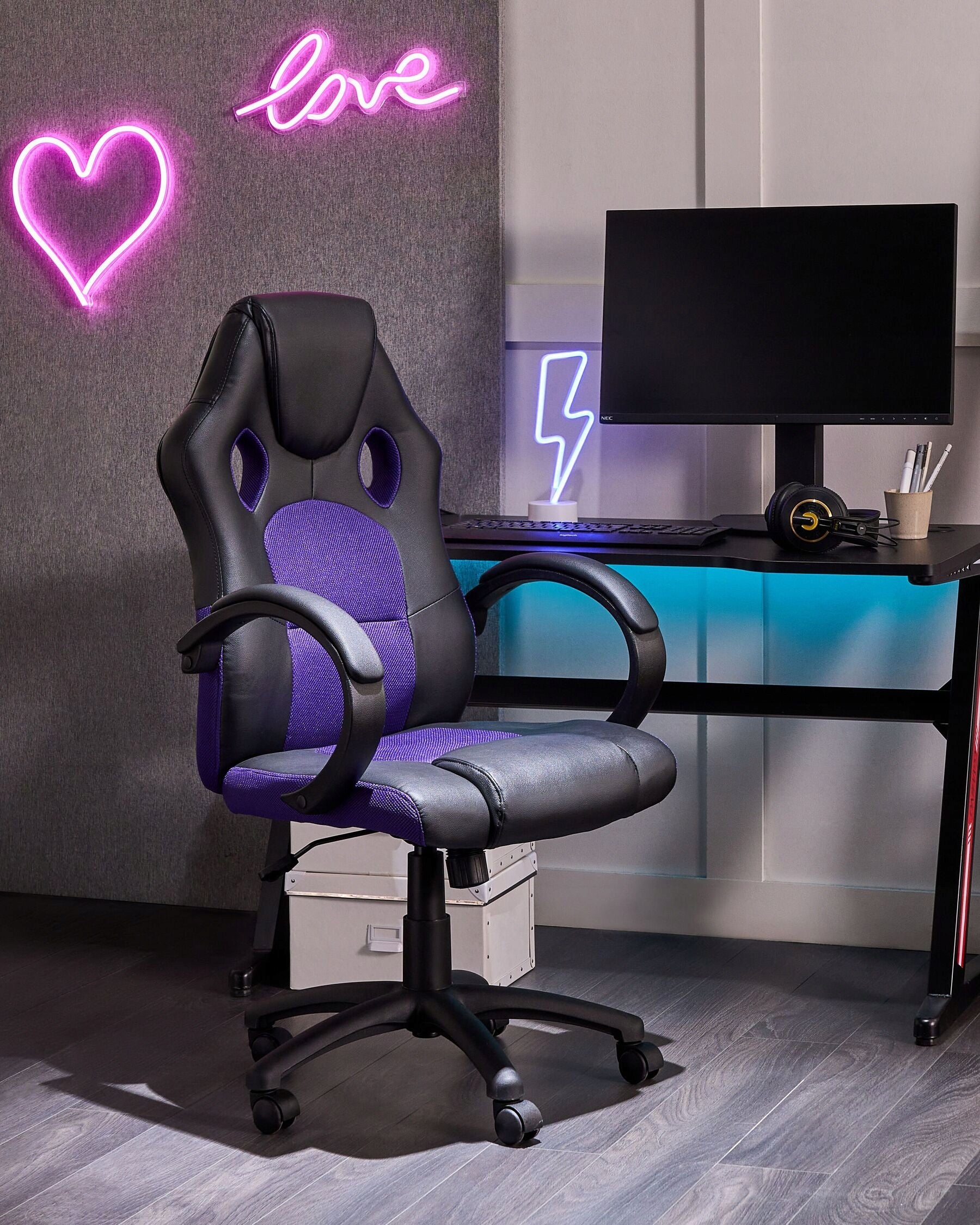 Chair office chair adjustable purple Packaging status original
