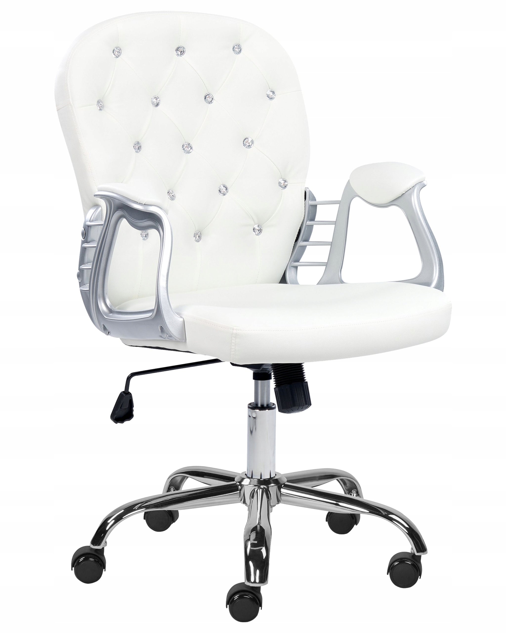 Chair office chair adjustable white with crystals