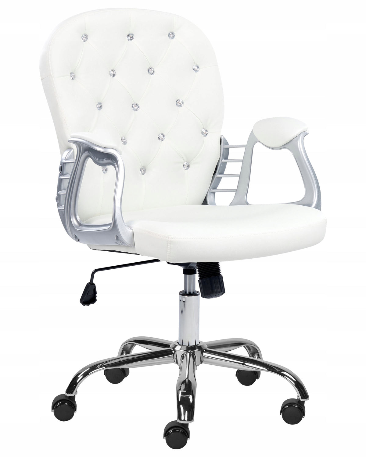 Chair office chair adjustable white with crystals