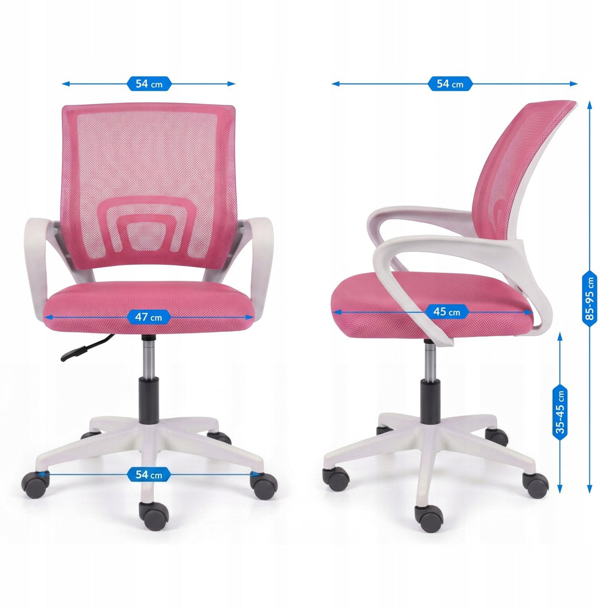 Chair swivel chair for children's desk girl on wheels pink Medical device no