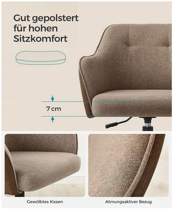 Chair upholstered swivel chair Songmics dark beige brown Manufacturer code OBG019K01
