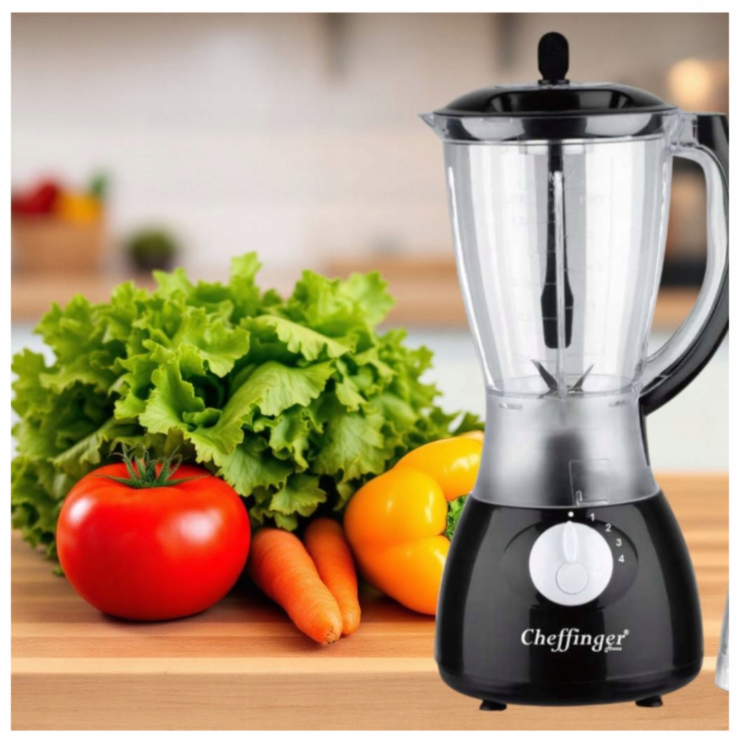 Chalice Blender 1.5L 1000W Electric For Kitchen + Grinder Cheffinger Packaging status original