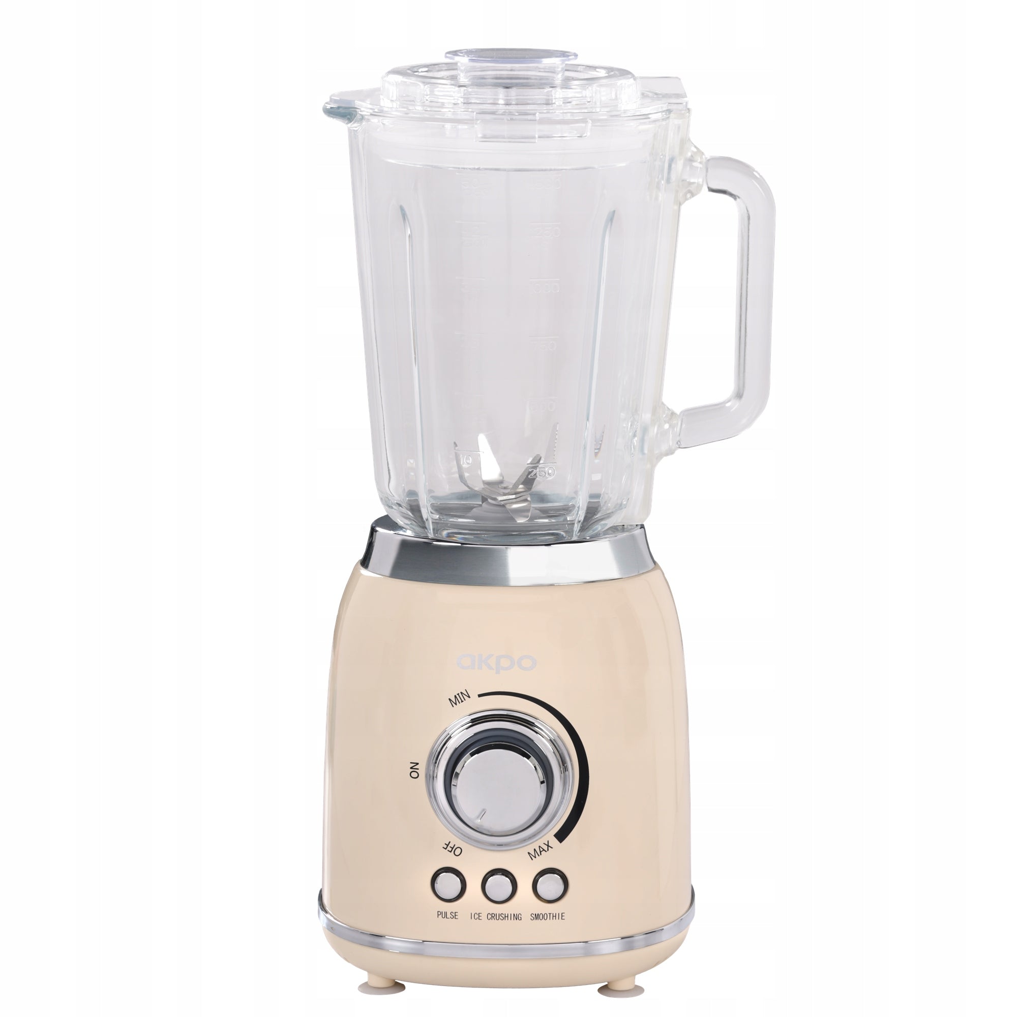Chalice Blender AKPO AHB520BZ Glass Cream Beige Retro Style Packaging status original