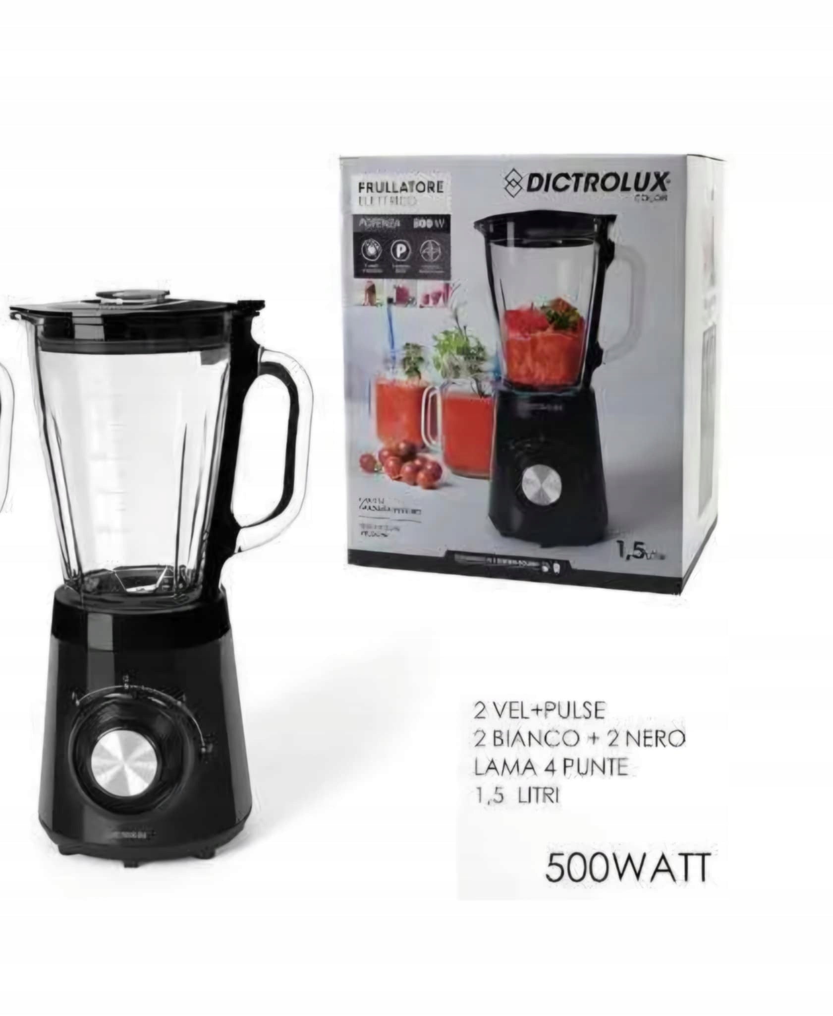 Chalice Blender DICTROLUX Glass 1,5L 4 Speeds Ice Crusher Brand no brand