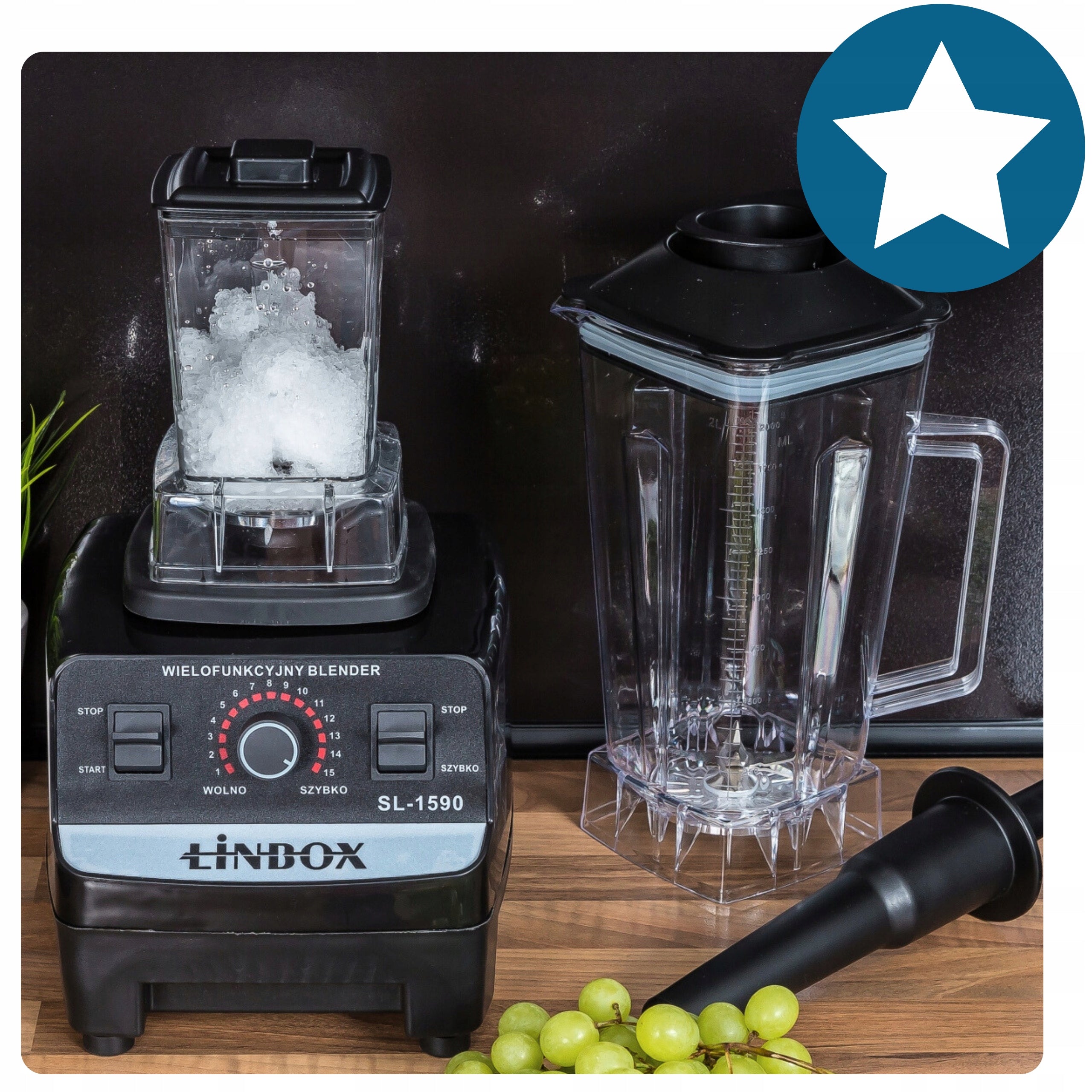 Chalice Blender Retro Mixer Multifunctional Two Cups 2L and 0,6L 800W Packaging status original