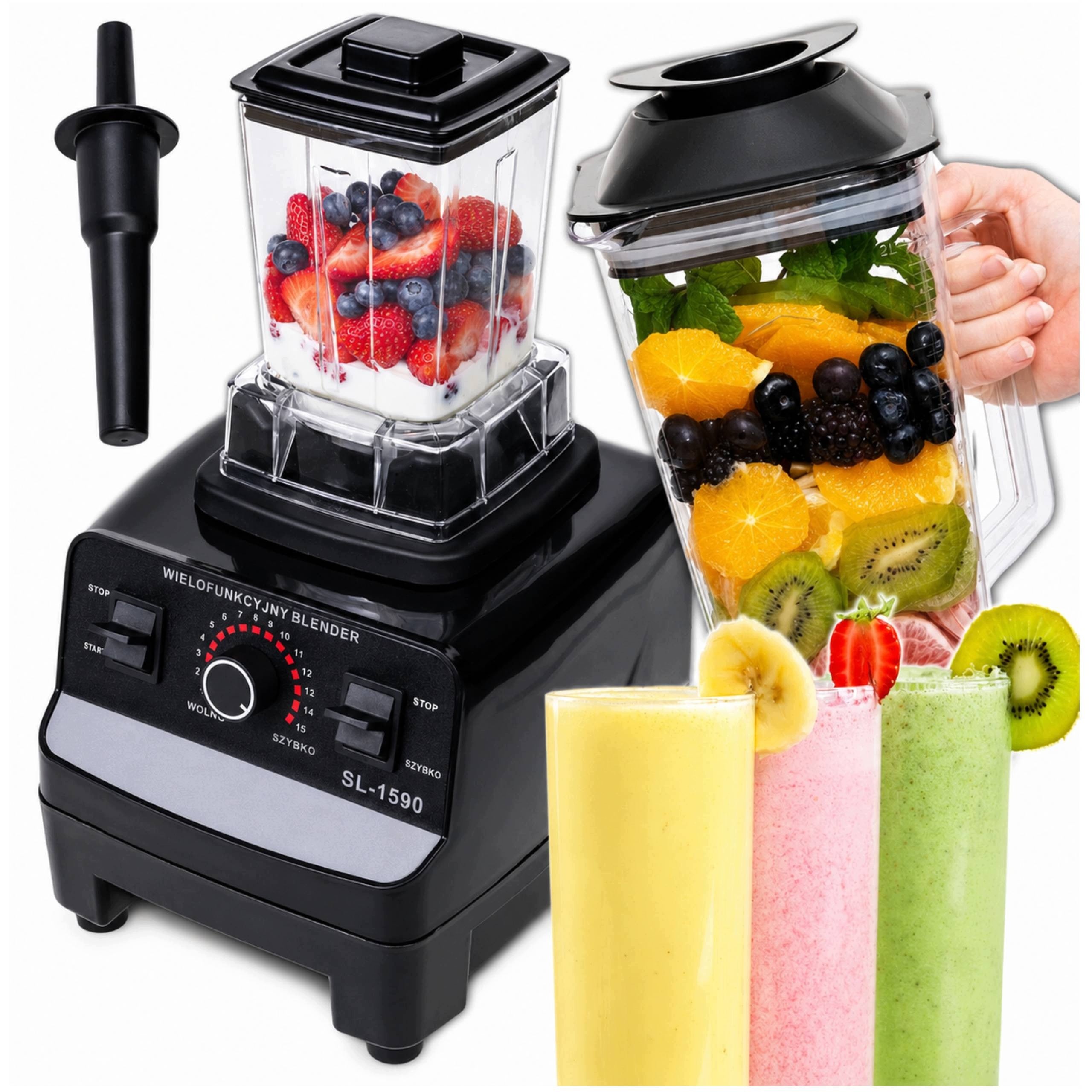 Chalice Blender Retro Mixer Multifunctional Two Cups 2L and 0,6L 800W