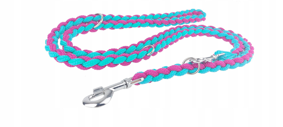 Champion Dog Leash Braided Rope Adjustable 2,5m Pink Blue Packaging status original