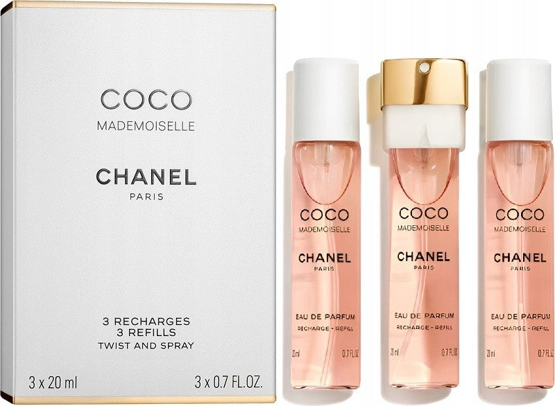Chanel Coco Mademoiselle Eau de Parfum - 60ml (3x20ml) CARTRIDGES + ATOMIZER