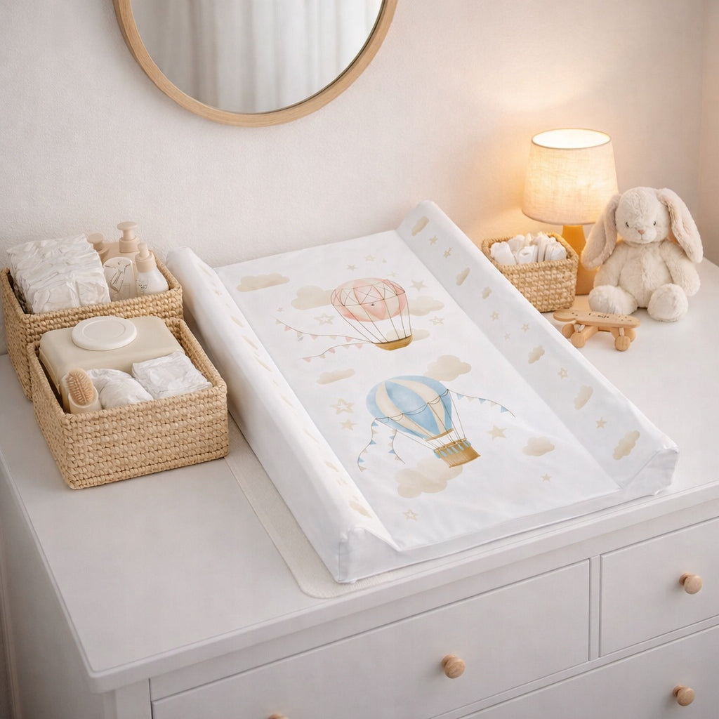 Changing Table Rigid Waterproof 70x50 for Cot Dresser White Balloons Brand no brand