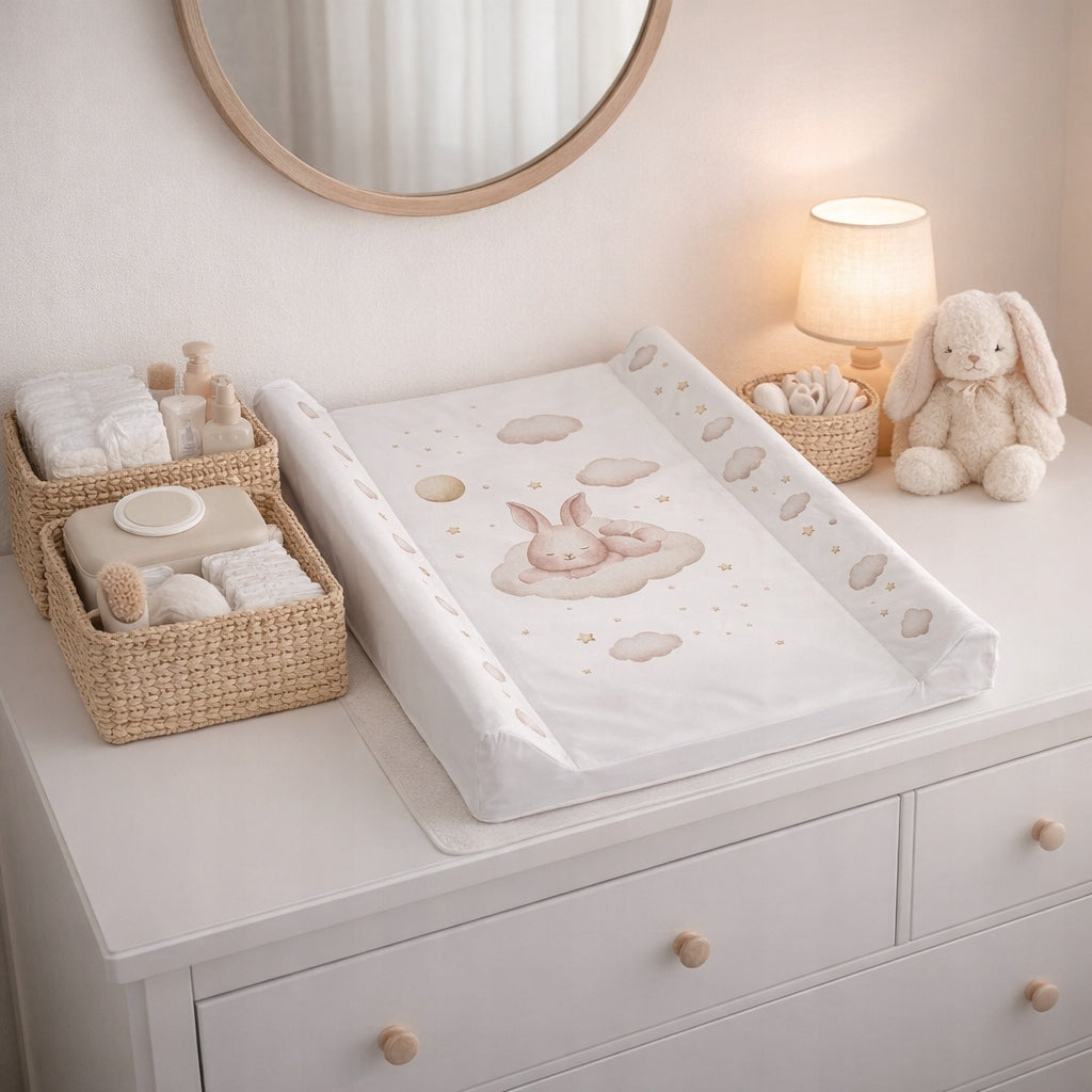 Changing Table Rigid Waterproof Rabbit Pink 70x50 for Cot Dresser Brand no brand