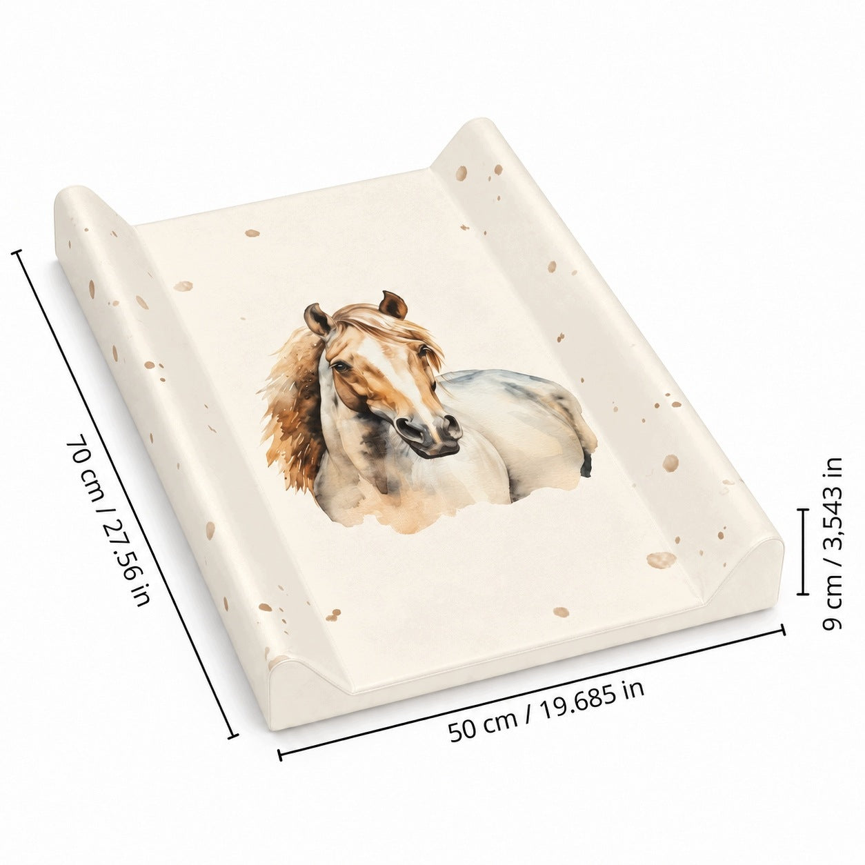 Changing Table Soft 70x50 Beige Horse Mat Infant Dresser Cover Packaging status original