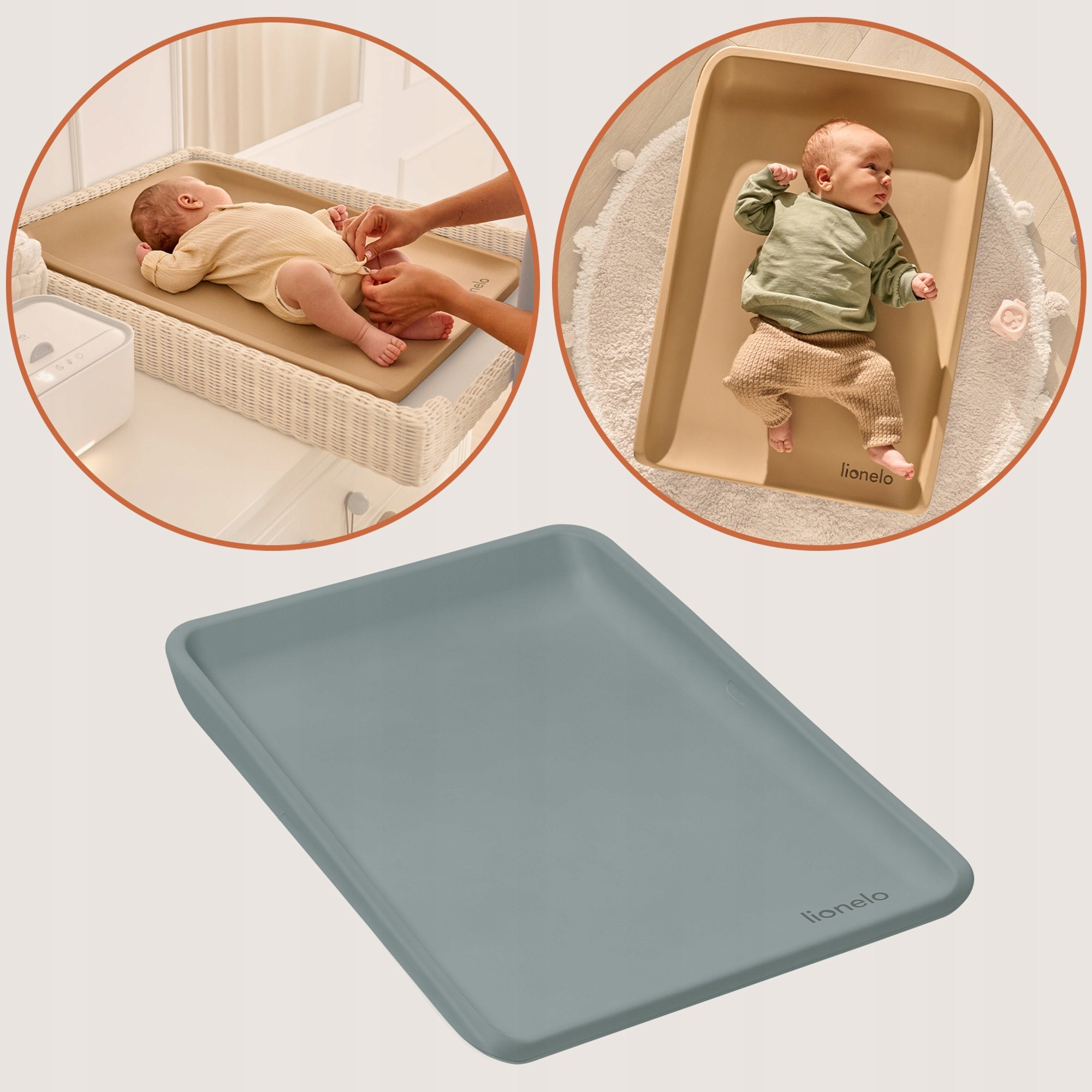 Changing pad for chest of drawers soft WATERPROOF safe Lionelo Megs Manufacturer code LO-MEGS GREY DOVE