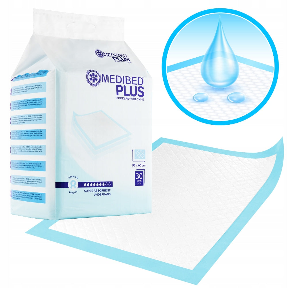 Changing pads MEDIBED PLUS 90x60 non-sterile PREMIUM 960ml 30 pcs. Medical device yes