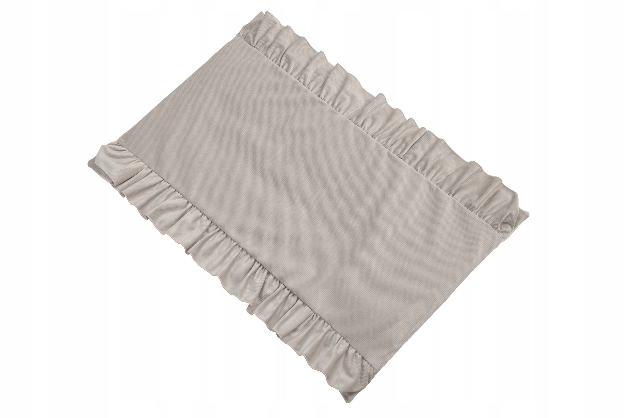 Changing table pad 50x70 oilcloth + velvet cover with beige ruffle