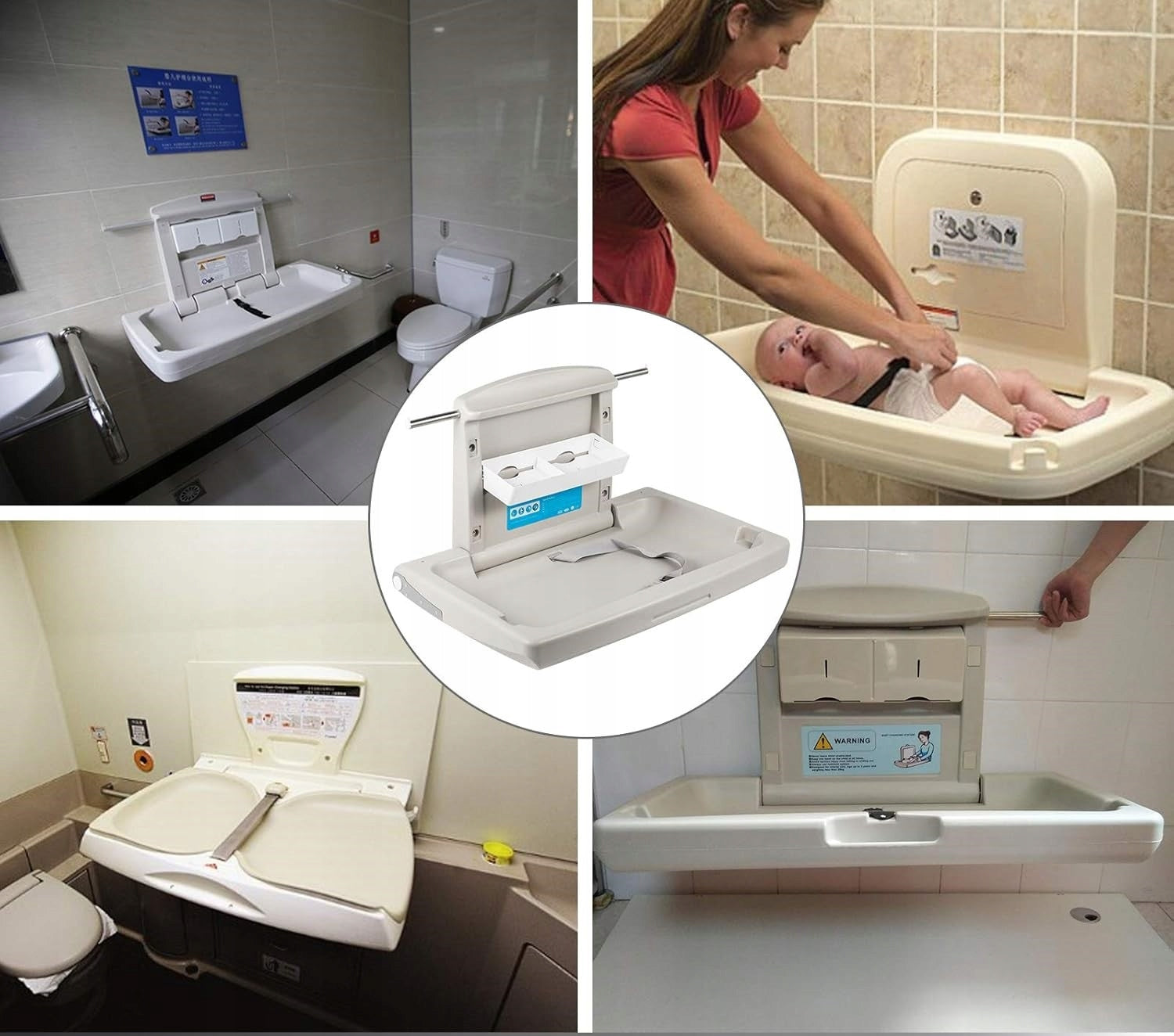 Changing table rigid Vevor 85 x 57 cm grey Brand no brand