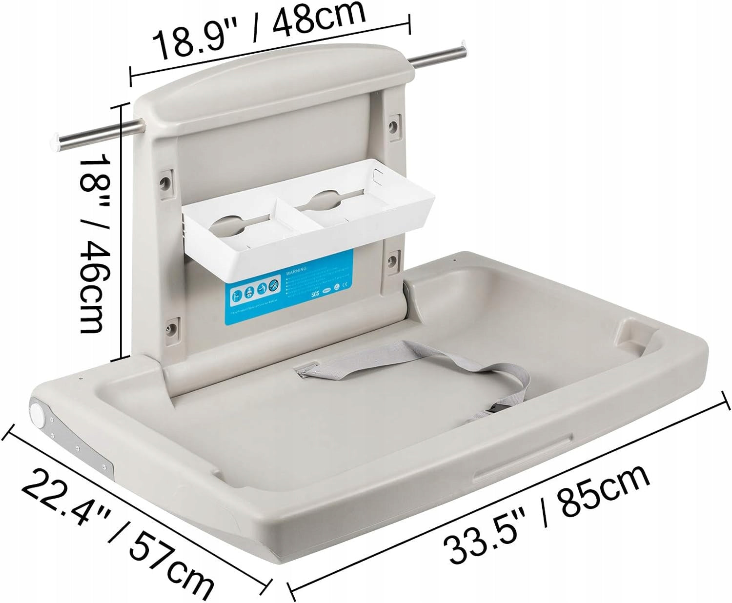 Changing table rigid Vevor 85 x 57 cm grey Manufacturer code YENBGHZ0000000001