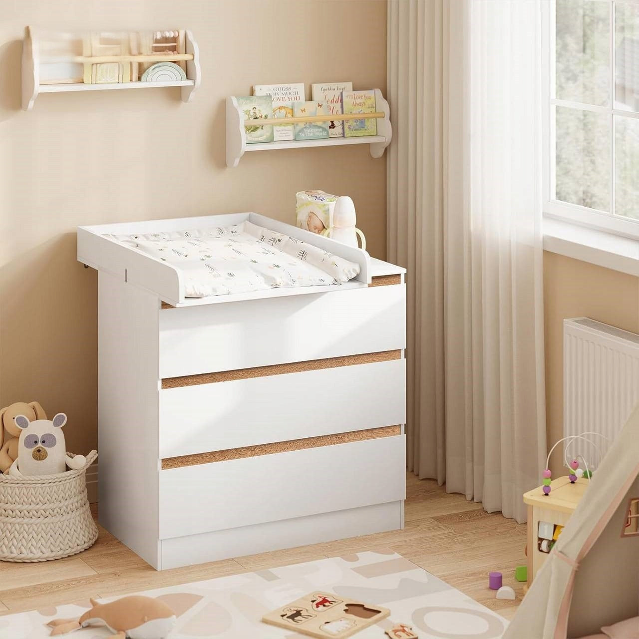 Changing table rigid Woltu 60 x 80 cm white Brand Woltu