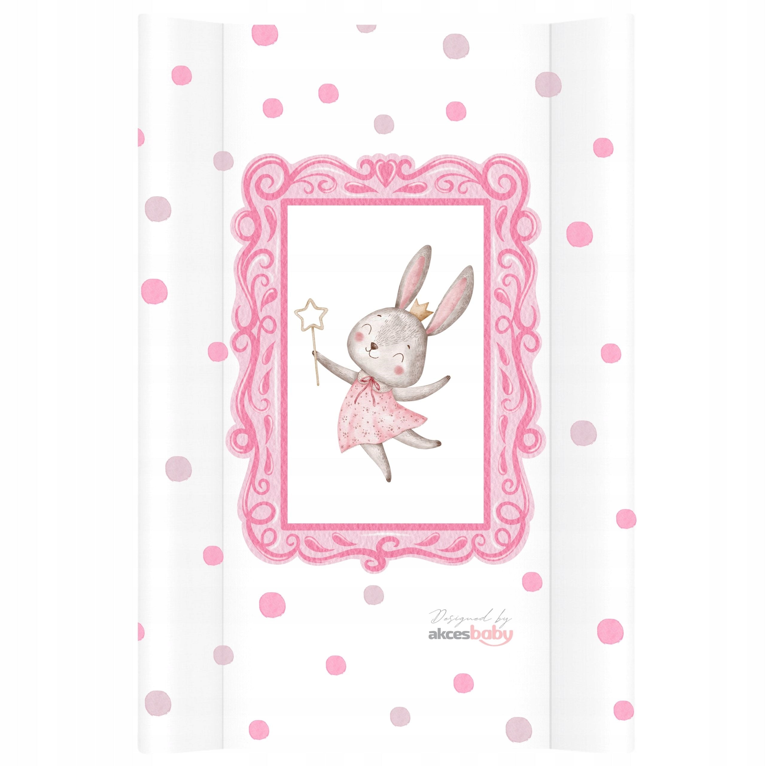 Changing table rigid for cot 47x70cm Bunny in rose frame