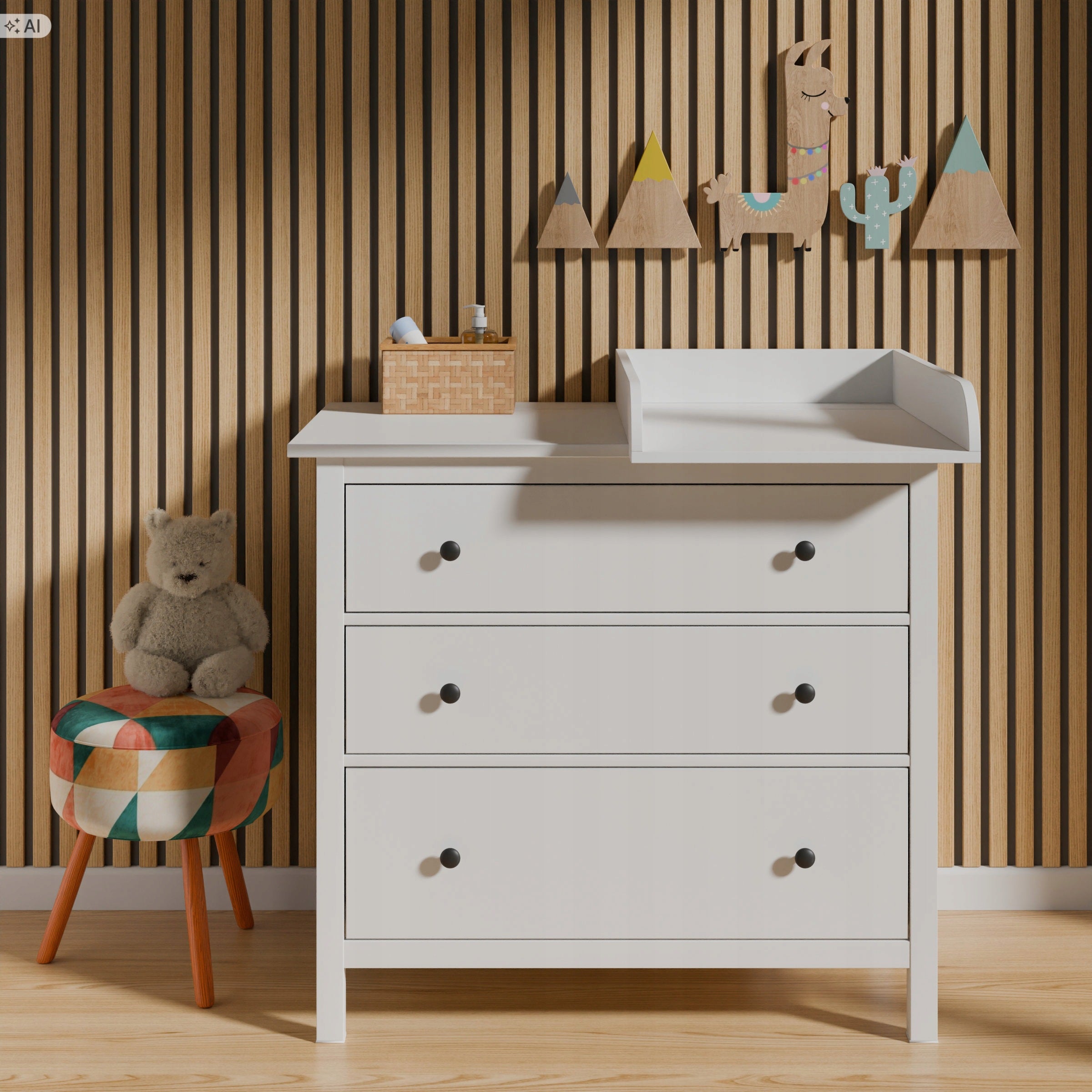 Changing table with blend chest of drawers Hemnes 70x50 cm right side Brand Kidee