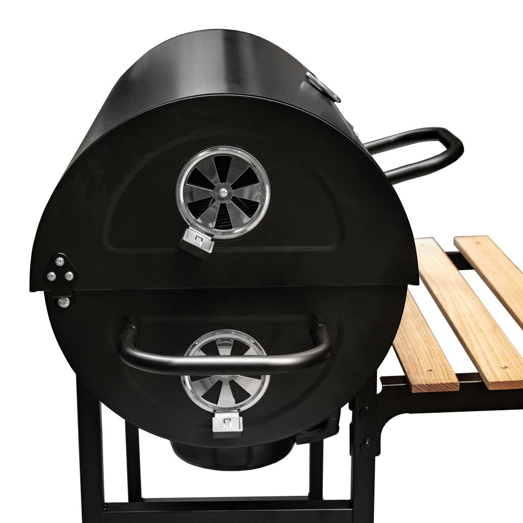 Charcoal Garden Grill Large BERGMANN Barrel Cover Thermometer 2 GRATES Grate length 35 cm