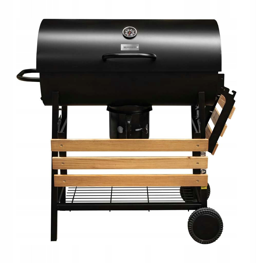 Charcoal Garden Grill Large BERGMANN Barrel Cover Thermometer 2 GRATES Packaging status original
