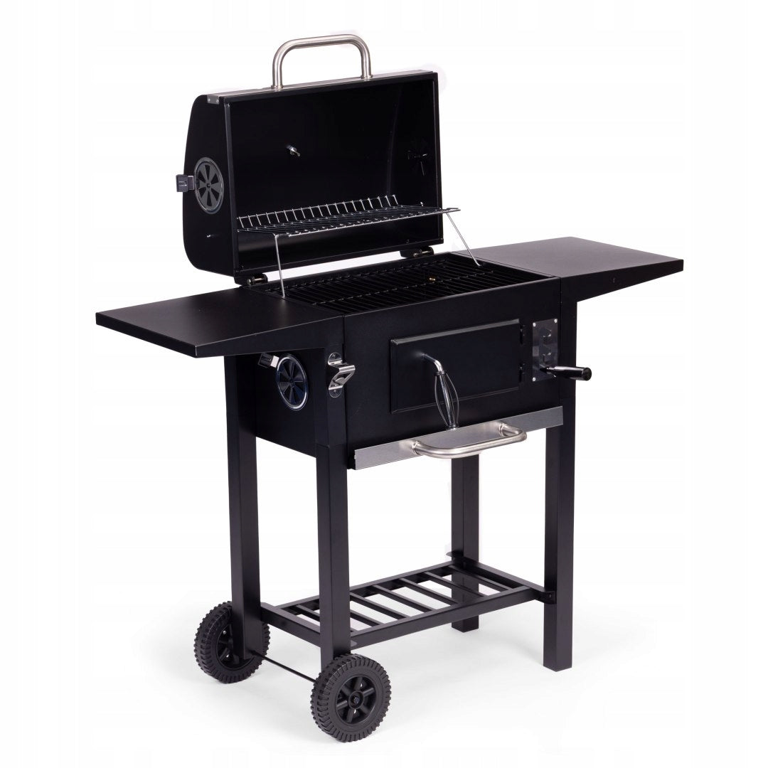 Charcoal Garden Grill Large Cover Adjustable Grating Thermometer Side Shelves Manufacturer no brand