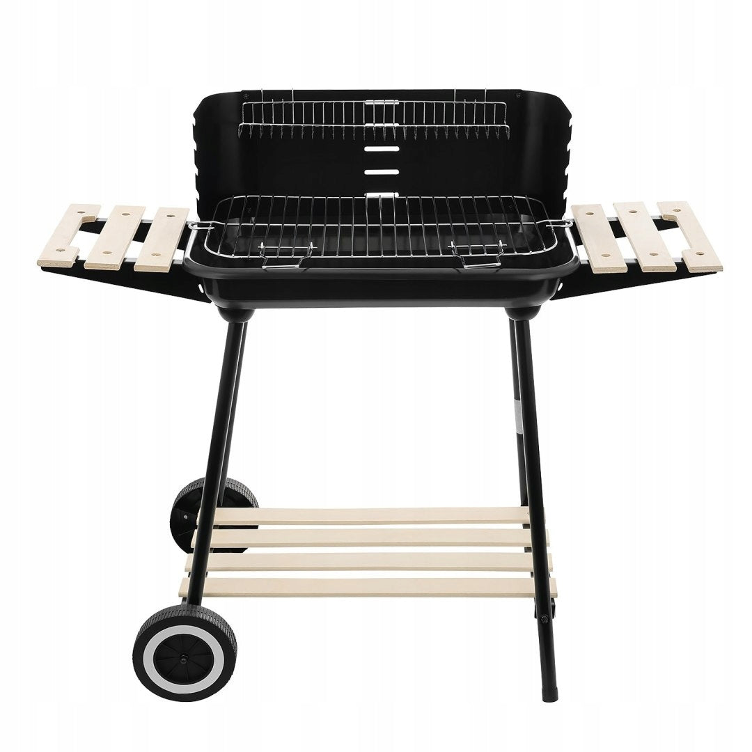 Charcoal Garden Grill On Wheels With Grating Adjustable Portable Steel Corner Manufacturer no brand