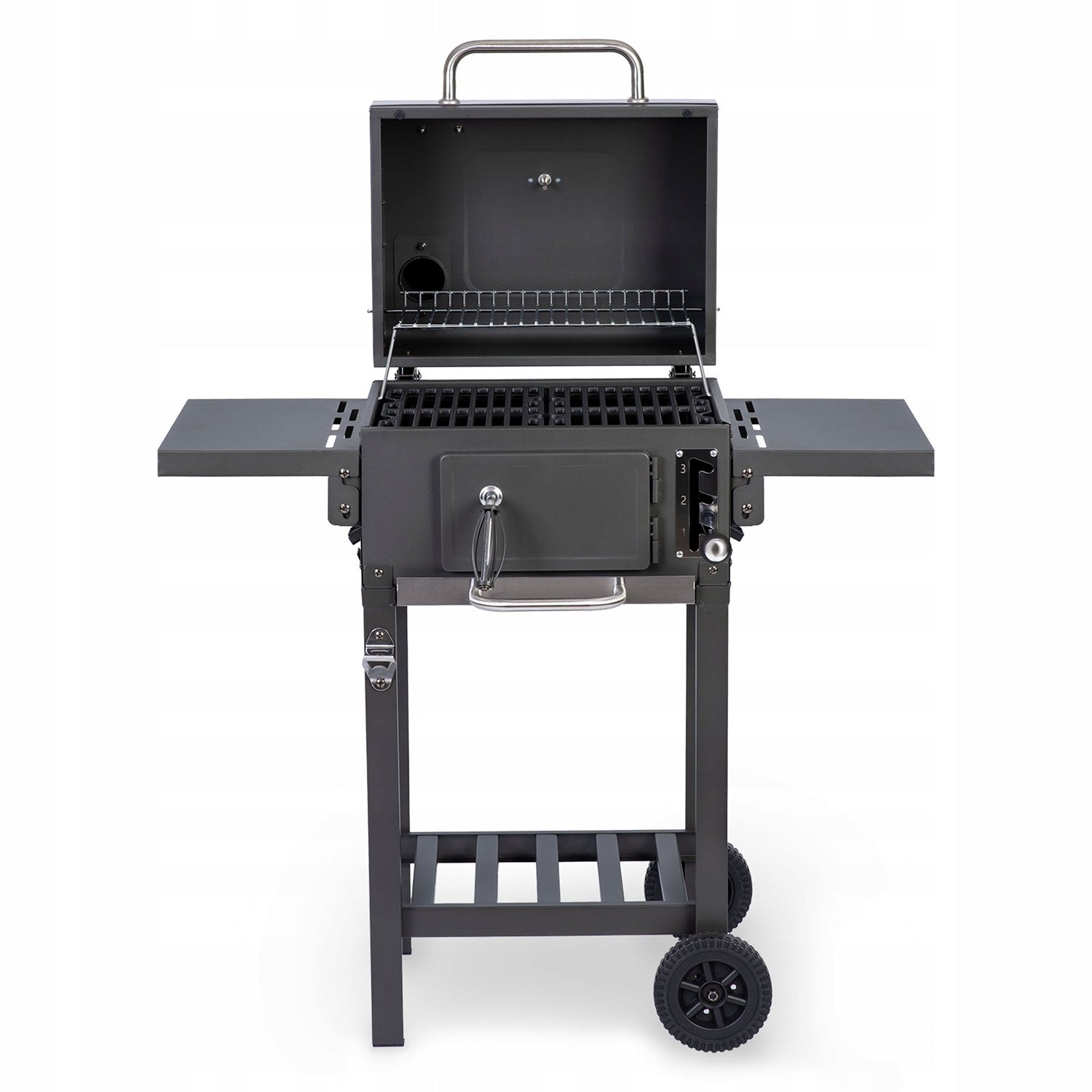 Charcoal Grill Berdsen Black Steel On Wheels Thermometer +COVER FREEBIE Grill height 122 cm