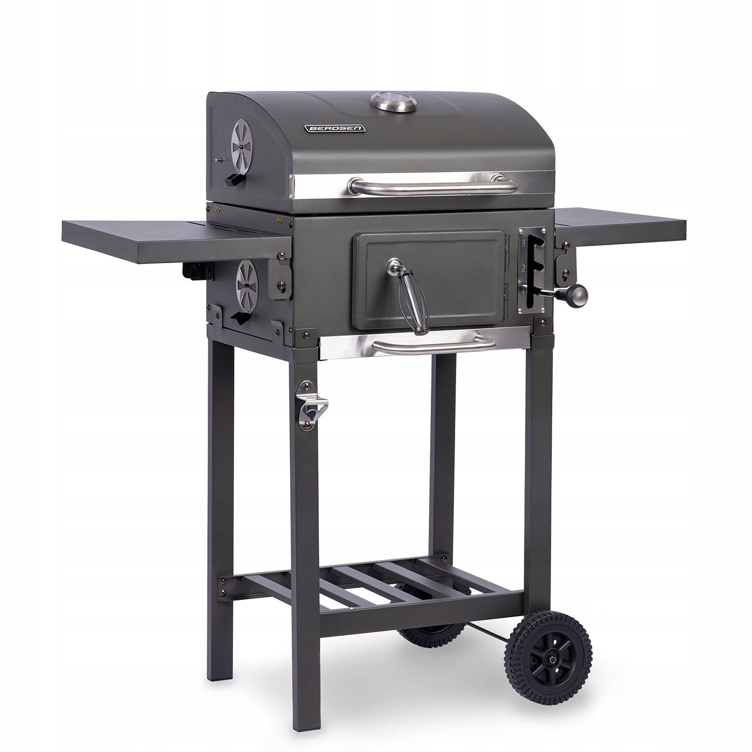 Charcoal Grill Berdsen Black Steel On Wheels Thermometer +COVER FREEBIE Grill width 109.5 cm