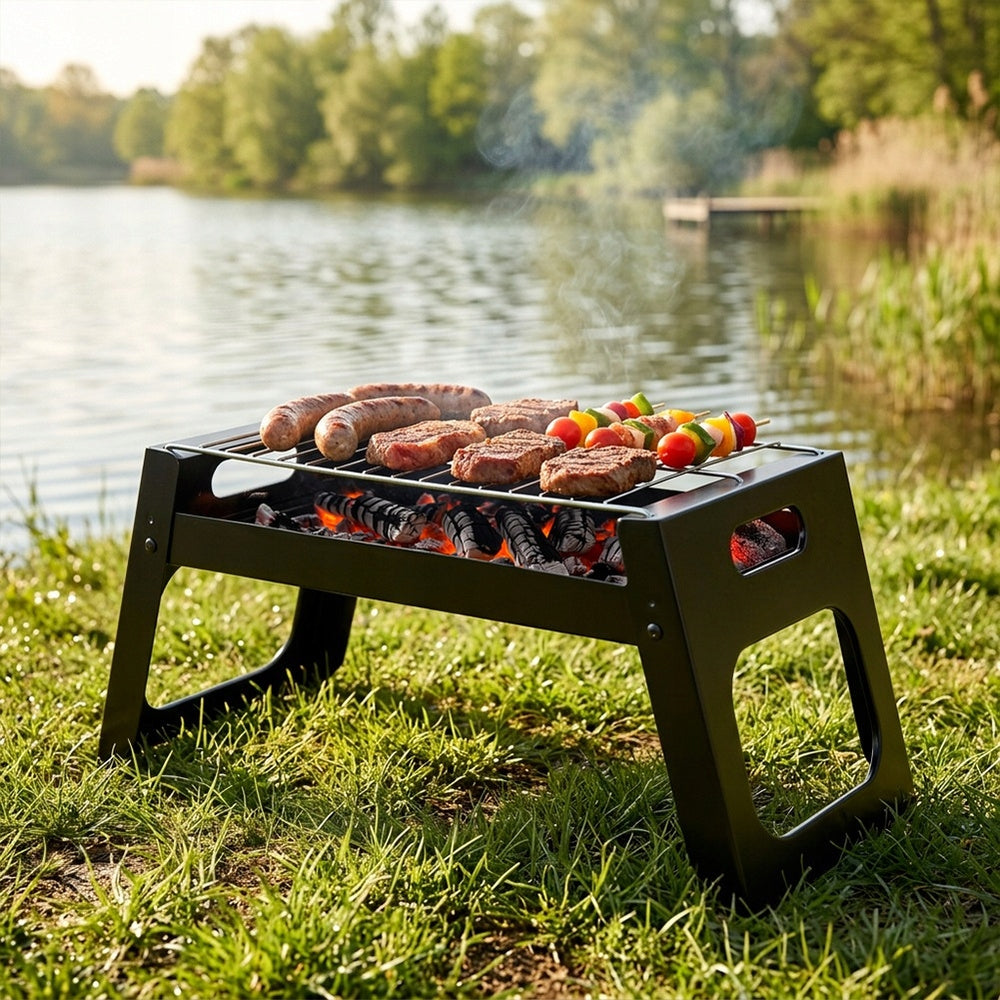 Charcoal Grill Folding Portable Garden Hiking Picnic Small 46 cm Grill height 22 cm