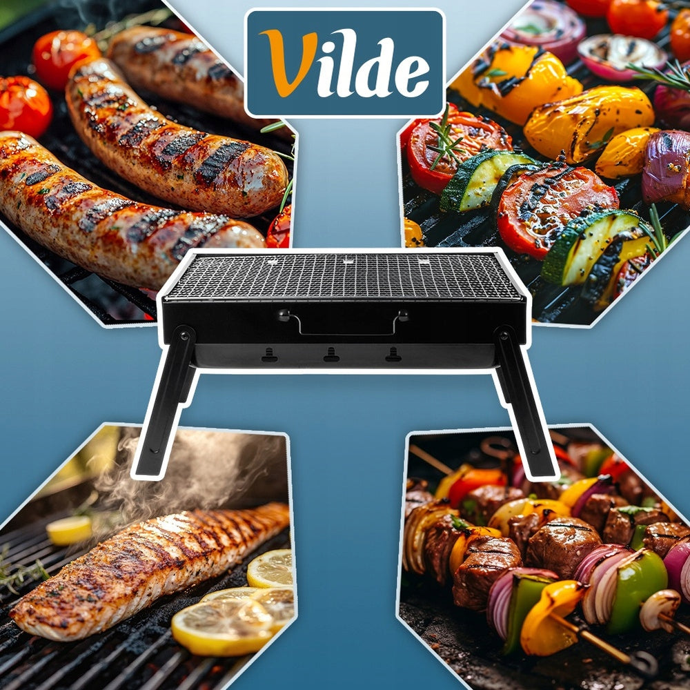 Charcoal Grill Folding Portable Garden Hiking Picnic Small 51 cm Grate material made of steel