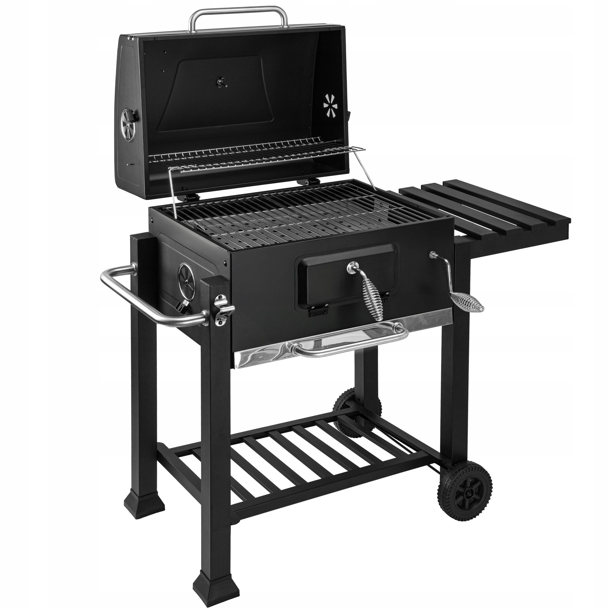 Charcoal Grill Garden Cover Ashtray Thermometer Adjustable Fire Pit Grill Grill width 115 cm