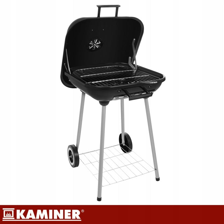 Charcoal Grill with Garden Cover Large Grating Portable Stable Shelf Holder Grill height 77 cm
