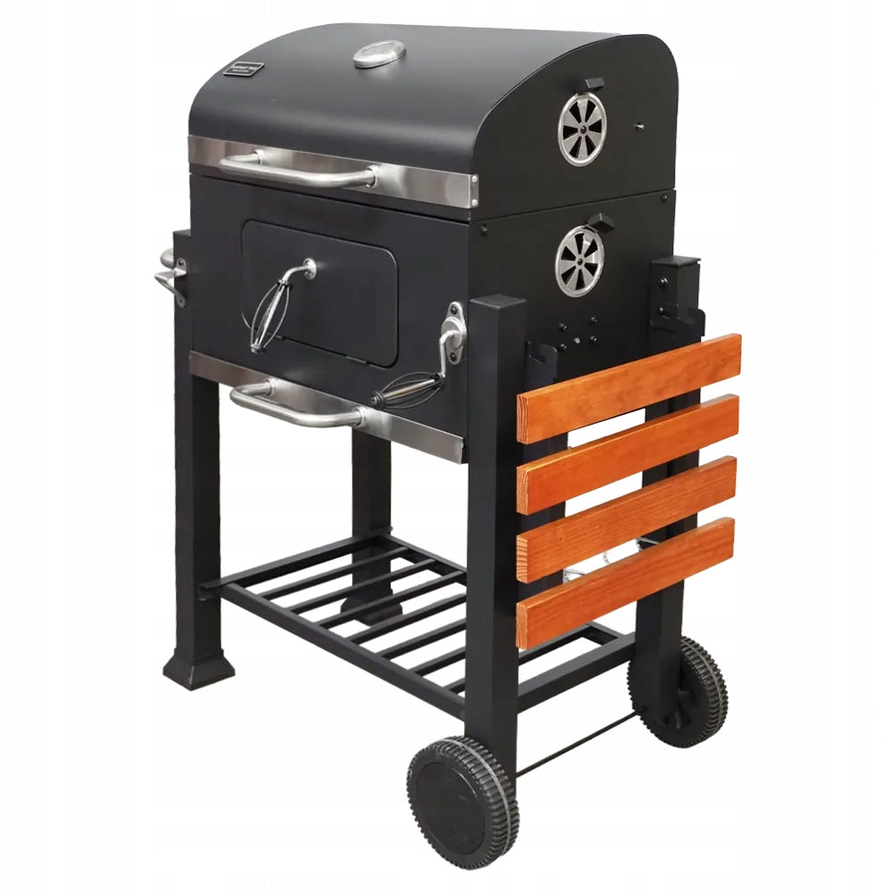 Charcoal grill cast iron grate with lid ashtray thermometer 113,5x107x50 cm Manufacturer code 5904506740734