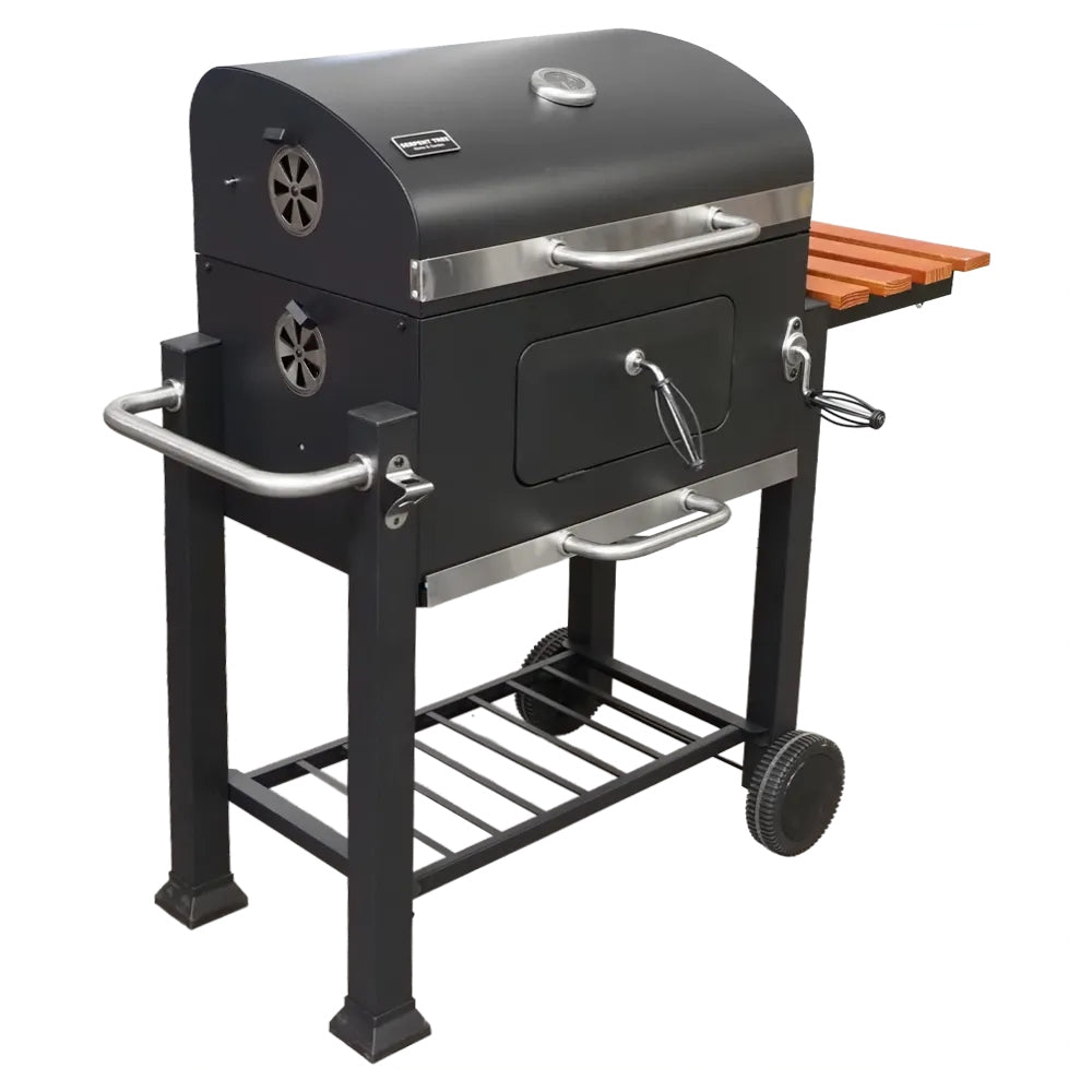 Charcoal grill cast iron grate with lid ashtray thermometer 113,5x107x50 cm Manufacturer no brand