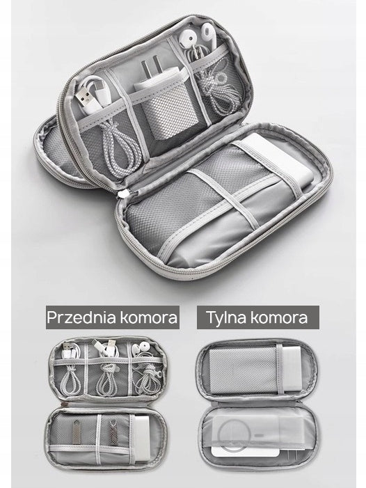 Charger Organizer Powerbank Travel Case for Cables Disks Double Layer Manufacturer code OR-BLACK