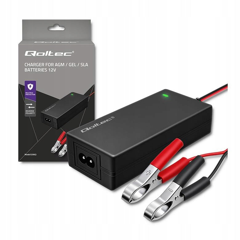 Charger Qoltec for AGM GEL STD | Rectifier 12V 2A 24W