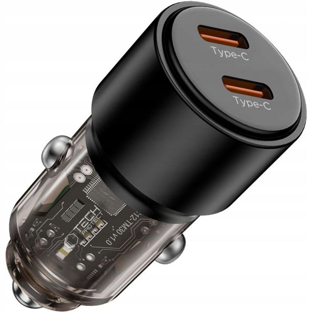Charger for cigarette lighter socket, for Tech-Protect, 100W, PD, 2x USB-C Packaging status original
