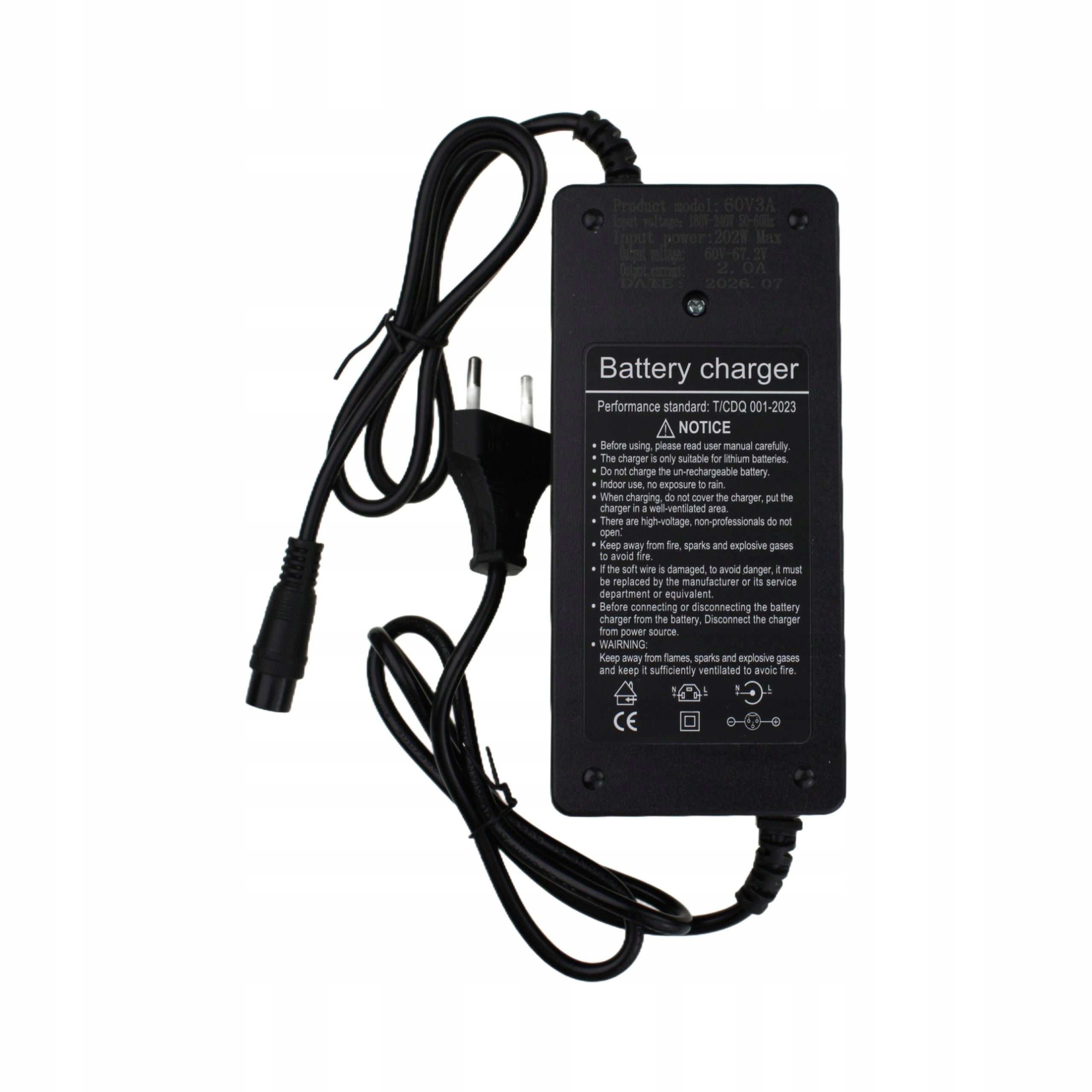 Charger / power supply 60V 3A DC GX16 3 pin for electric scooters Packaging status original