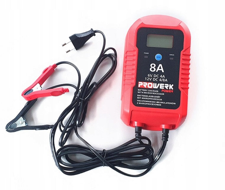 Charger rectifier 12V 6V 40-240 Ah LCD 8A PROWERK Power